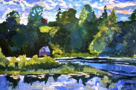 Черепанова Олеся, 13 лет, Ю.В. Матушевский Тихая заводь, б., гуашь, ДХШ, г. Волгодонск, Ростовская обл.