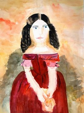 Чернова Екатерина, 8 лет, П. А. Федотов Портрет Н. П. Жданович, б., смеш. тех., ВОДХГ, г. Волгоград