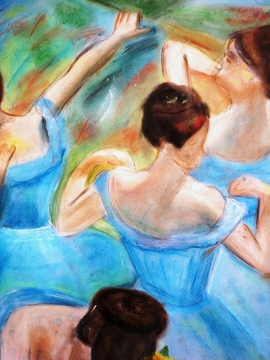 Шихбабаева Карина, 12 лет, Э. Дега Голубые танцовщицы, тон. б., пастель, ДШИ №5, г. Астрахань