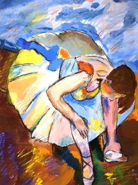 Шкредова Анастасия, 11 лет, Э. Дега Балерина Завязывающая пуанты, б., смеш. тех., ДХШ, г. Североморск, Мурманская обл.