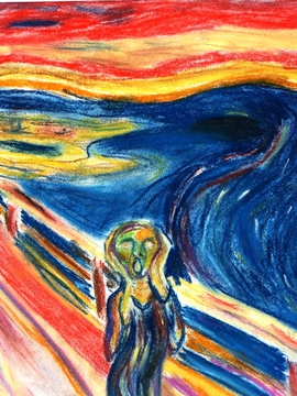 Анорина Валентина, 11 лет, Э. Мунк Крик, б., пастель, ДХШ №1, г. Астрахань