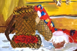 Братко Светлана, 11 лет, К. М. Ольдаев Калмыцкий натюрморт, б., гуашь, ДХШ, г. Славянск-на-Кубани