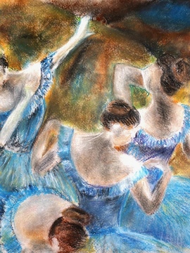 Комарова Марина, 15 лет, Э. Дега Голубые танцовщицы, б., пастель, ДХШ №2, г. Липецк