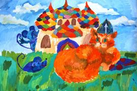 Курдюмова Анна, 9 лет, Гроздный страж, б., гуашь, ДХШ, г. Великий Устюг, Вологодская обл.