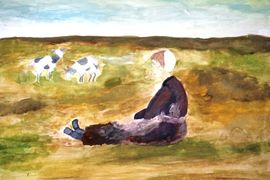 Веселкова Анна, 12 лет, М. Либерман В поле, б., гуашь, Изостудия Фантазер, г. Киров