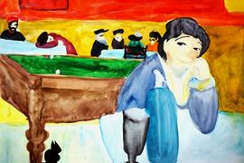 Гильдебранд  Екатерина, 14 лет, П. Гоген Кафе в Арле, б., акварель, ВОДХГ, г. Волгоград