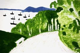 Егоров Андрей, 9 лет, В.Э. Борисов-Мусатов Волга. Нижний Новгород, б., гуашь, г. Саратов