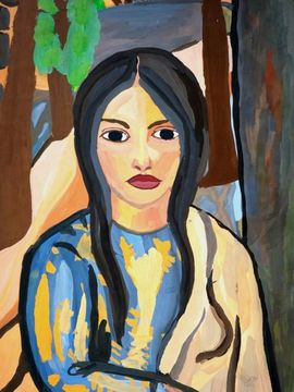 Жданова Лиана, 10 лет, В. Мануэль, Цыганка из тропиков, б., гуашь, ДХШ, г. Североморск, Мурманская обл.