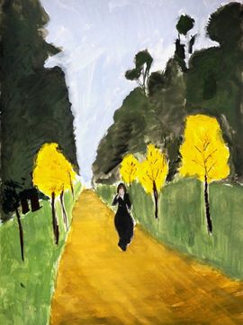 Засорина Марина, 14 лет, И.И. Левитан Осенний день. Сокольники, б., гуашь, СОШ №19, г. Волгоград