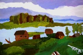 Киселев Павел, 9 лет, А.М. Дубинчик На Селигере, б.. гуашь, Изостудия Фантазер, г. Киров