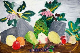 Лучинин Кирилл, 9 лет, И.И. Машков Магнолия и фрукты, б., гуашь, Изостудия Фантазер, г. Киров