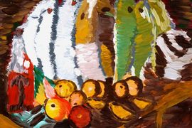 Лысова Ангелина, 11 лет, К.А. Коровин Рыба, вино и фрукты, б., гуашь, Изостудия Фантазер, г. Киров