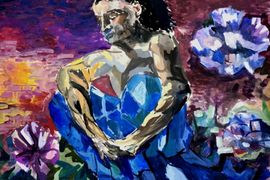 Ганиев Расул, 13 лет, М. А. Врубель Демон сидящий, б., гуашь, ДШИ №5, г.Астрахань