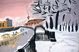 Логунова Ульяна, 10 лет, А. П. Остроумова-Лебедева Петербург. Летний сад зимой, б., гуашь, ДХШ №2, г.Липецк