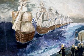 Муратова Дарья, 13 лет, И. К. Айвазовский Черноморский флот, б., гуашь, ДХШ, г.Славянск-на-Кубани