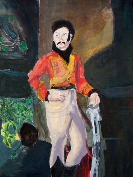 Мякишева Дарья, 10 лет, О.Кипренский, Портрет лейб-гусарского полковника Давыдова, б., гуашь, ДХШ, г.Североморск, Мурманская обл.