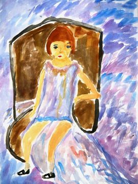 Пенева Изабела, 10 лет, Дечко Узунов Детский портрет, б., акварель, Болгария