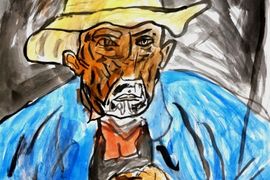 Петров Денис, 11 лет, В. ван Гог Портрет старика-крестьянина, б., акварель, Болгария