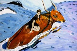 Смирнова Галина, 13 лет, В. А. Серов Похищение Европы, б., гуашь, ДХШ №5, г.Астрахань