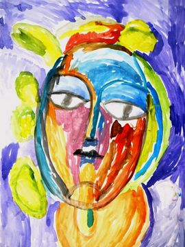 Стоянов Даниел, 10 лет, П. Пикассо Женщина с зелеными волосами, б., акварель, Болгария