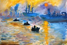 Анциферова Виктория, 14 лет, К. Моне Впечатления. Восход солнца, б., гуашь, ДХШ №2, г. Липецк