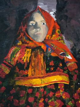 Арибрус Виктория, 14 лет, Ф.А. Малявин Верка, б., гуашь, ДХШ №3, г. Пенза