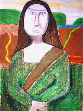 Брагина Екатерина, 10 лет, Л. да Винчи Мона Лиза, б., смеш. тех., ДХШ, г. Мурманск