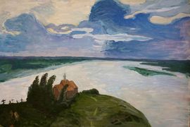 Бражников Александр, 17 лет, И.И. Левитан Над вечным покоем, б., гуашь, ДШИ, г. Исилькуль, Омская обл