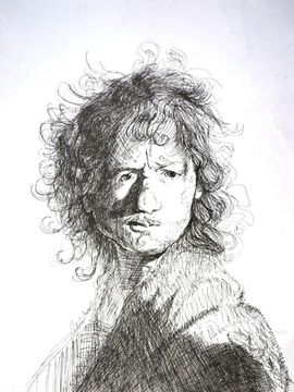 Гудина Марина, 17 лет, Рембрандт. Глядящий через плечо, б., гел. ручка, ДХШ №3, город Казань