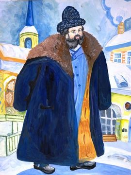Игнащенко Оксана, 15 лет, Б.М.  Кустодиев Купец в шубе, б., гуашь, ДШИ, г. Новошахтинск