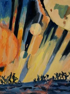 Коваленко Марьяна, 13 лет, К. Юон Новая планета, б., гуашь, ДХШ, г. Волгодонск, Ростовская обл.