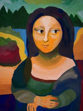 Крючко Юлия, 10 лет, Л. да Винчи Мона Лиза, б., гуашь, ДХШ, г. Североморск, Мурманская обл.