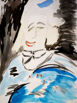 Медникарова Стелла, 8 лет, Т. Грейнсбъро Портрет в голубом, б., смеш. тех., г. Стара-Загора, Болгария