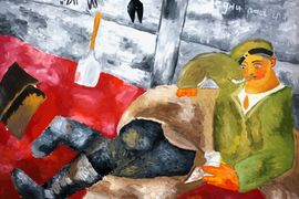 Михайлова Анастасия,  16 лет, М.Ф. Ларионов Отдыхающий солдат, б., гуашь,  ДШИ, с. Лузино, Омская обл.