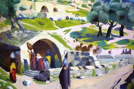 Сагитова Галина, 14 лет, В.Д. Поленов Источник девы Марии в Назарете, б.,гуашь, ДХШ №2, г. Липецк