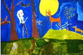 Антонова Алёна, 8 лет, Серебряное копытце, б., гуашь, ВОДХГ, г. Волгоград