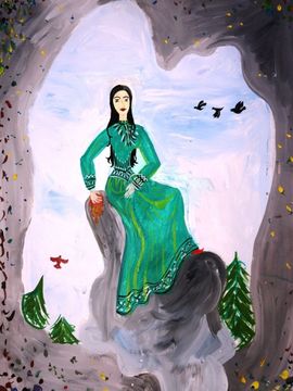 Арбаева Полина, 12 лет, Хозяйка горы, б., гуашь, ВОДХГ, г. Волгоград