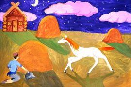Истомина Мария, 10 лет, Конек-горбунок, б., гуашь, ДШИ №6, г. Ульяновск