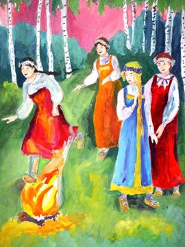 Коротаева Виктория, 14 лет, Снегурочка, б., гуашь, ДХШ №2, г. Липецк