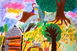 Нелепова Мария, 8 лет, Баба-Яга, б., смеш. тех., ВОДХГ, г. Волгоград