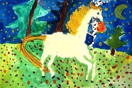 Павловская Ева, 7 лет, Сивка-бурка, б., гуашь, ДШИ №6 ,г. Ульяновск