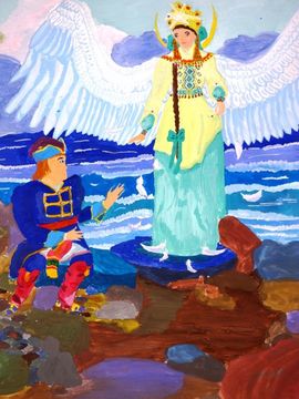 Поликарпова Маша, 13 лет, Царевна-лебедь, б., гуашь, ДХШ №2, г. Липецк