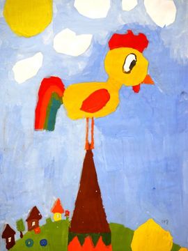 Сафина Алсу, 8 лет, Сказка о золотом петушке, б., гуашь, ДШИ №6, г. Ульяновск