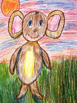 Чалдаева Карина, 8 лет, Чебурашка, б., цв.кар., ДХШ №4, г. Саранск