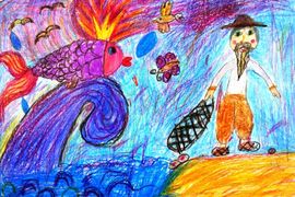 Шелепова Кира, 7 лет, Сказка о рыбаке и рыбке, б., смеш.тех., Светлоярская ДШИ , Волгоградская обл.