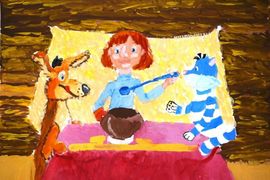 Кулеша Саша, 10 лет, Трое из Простоквашино, б., гуашь, ДШИ, г. Новошахтинск, Ростовская обл.