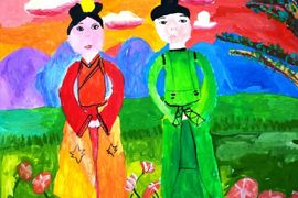 Леонтьева Ульяна, 9 лет, По мотивам сказок Китая, б., гуашь, ВОДХГ, г. Волгоград