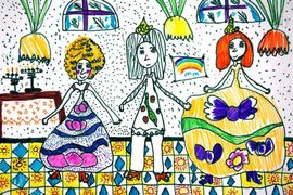 Лопатина Анастасия, 6 лет, Зимняя сказка, б., гуашь, ВОДХГ, г. Волгоград