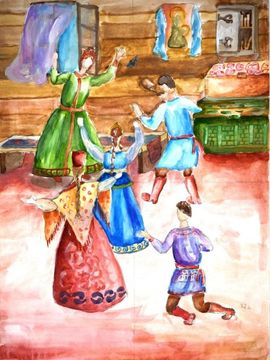 Баринова Анастасия, 13 лет, Сказка о царе Салтане, б., гуашь, ДХШ №1, г. Астрахань