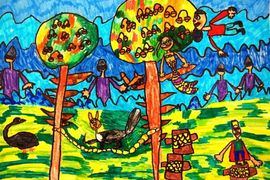 Макаренко Маша, 6 лет, У Лукоморья дуб зелёный, б., смеш.тех., г. Волгоград